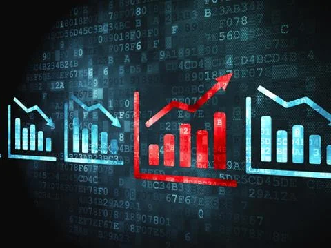 Finance concept: Graph on digital background Stock Illustration