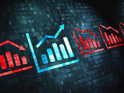 Finance concept: Graph on digital background Stock Illustration