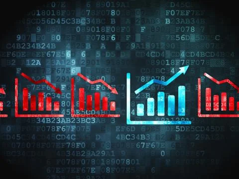 Finance concept: Graph on digital background Stock Illustration