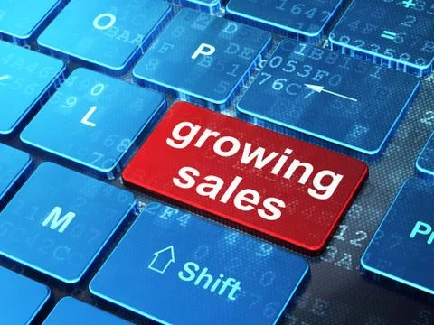 Finance concept: Growing Sales on computer keyboard background イラスト素材