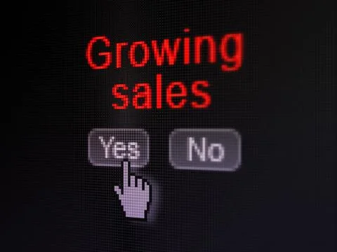 Finance concept: Growing Sales on digital computer screen Stock Illustration