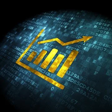 Finance concept: Growth Graph on digital background Stock Illustration