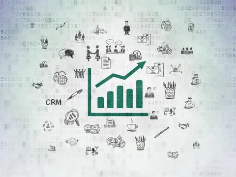 Finance concept: Growth Graph on Digital Paper background Stock-Illustration