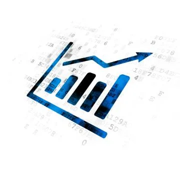 Finance concept: Growth Graph on Digital background Stock Illustration