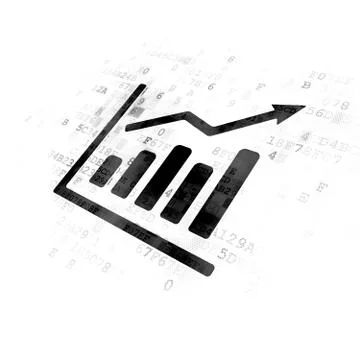 Finance concept: Growth Graph on Digital background Illustrazione stock