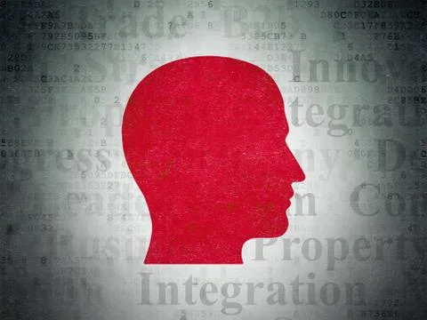 Finance concept: Head on Digital Data Paper background イラスト素材