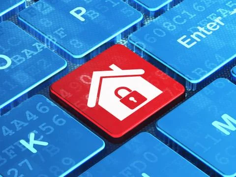 Finance concept: Home on computer keyboard background イラスト素材