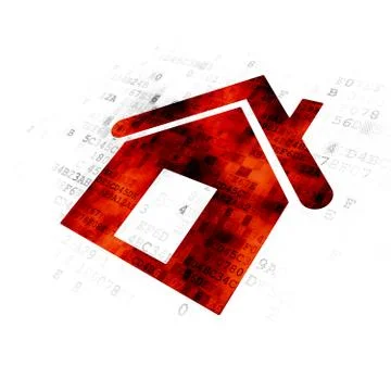Finance concept: Home on Digital background Stock Illustration