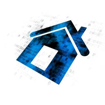 Finance concept: Home on Digital background Stock Illustration