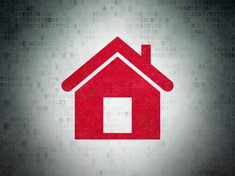 Finance concept: Home on Digital Data Paper background Ilustración de archivo