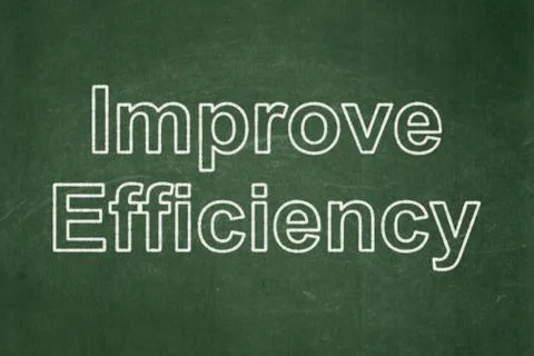 Finance concept: Improve Efficiency on chalkboard background Illustrazione stock