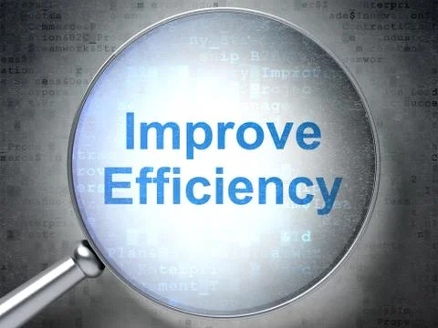 Finance concept: Improve Efficiency with optical glass Illustrazione stock