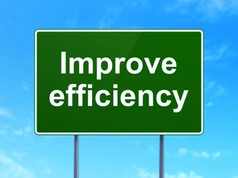Finance concept: Improve Efficiency on road sign background Illustrazione stock