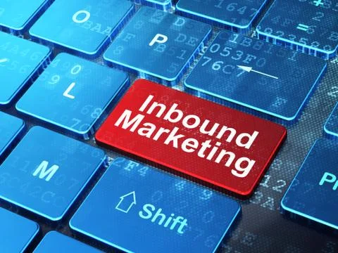 Finance concept: Inbound Marketing on computer keyboard background イラスト素材