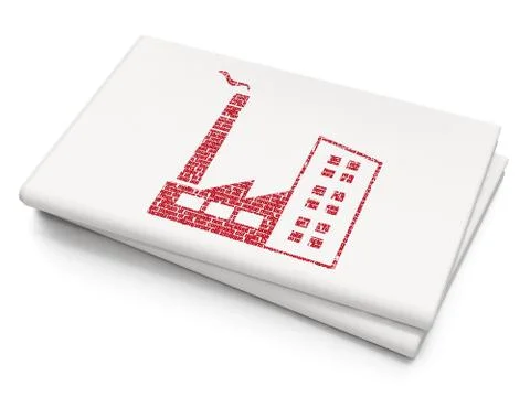 Finance concept: Industry Building on Blank Newspaper background Ilustración de archivo