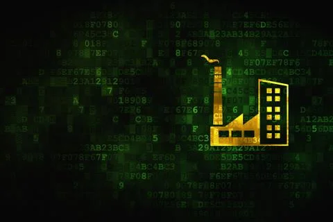 Finance concept: Industry Building on digital background Ilustración de archivo