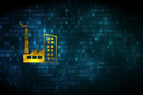 Finance concept: Industry Building on digital background Ilustración de archivo