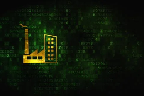 Finance concept: Industry Building on digital background Ilustración de archivo