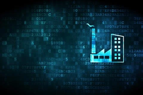 Finance concept: Industry Building on digital background Ilustración de archivo
