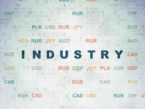 Finance concept: Industry on Digital Paper background 스톡 일러스트
