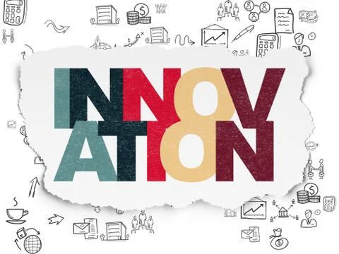 Finance concept: Innovation on Torn Paper background Illustrazione stock