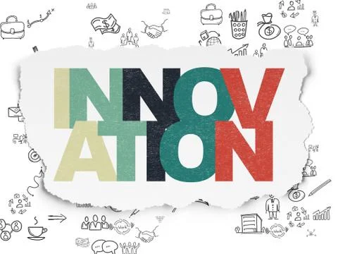 Finance concept: Innovation on Torn Paper background Stock Illustration