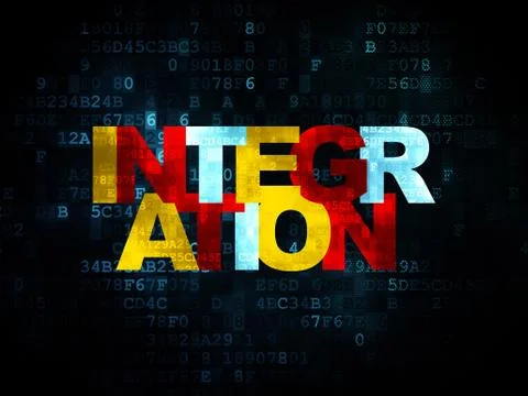 Finance concept: Integration on Digital background Illustrazione stock