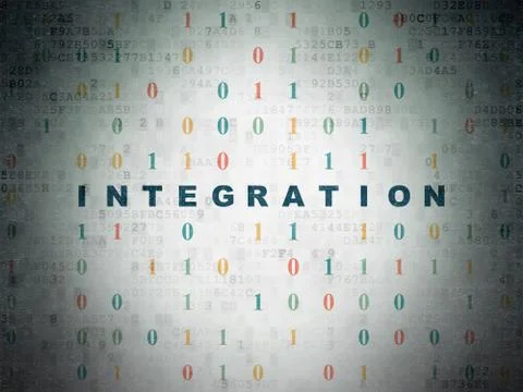 Finance concept: Integration on Digital Data Paper background Illustrazione stock