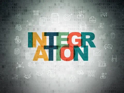 Finance concept: Integration on Digital Data Paper background Stock Illustration