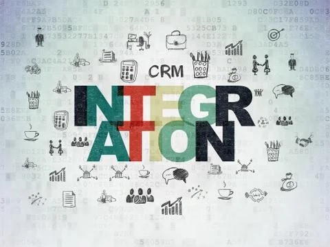 Finance concept: Integration on Digital Data Paper background Illustrazione stock