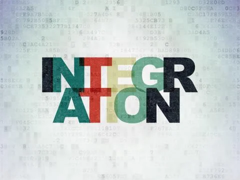 Finance concept: Integration on Digital Paper background Illustrazione stock