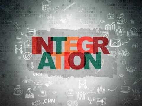 Finance concept: Integration on Digital Paper background Illustrazione stock