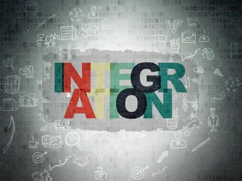 Finance concept: Integration on Digital Paper background Stock Illustration