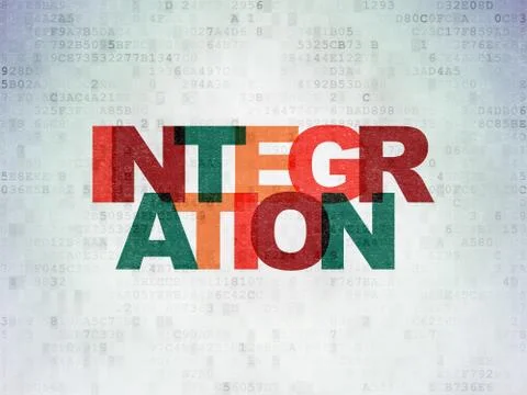 Finance concept: Integration on Digital Paper background Ilustración de archivo