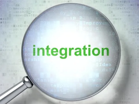 Finance concept: Integration with optical glass Stock Illustration