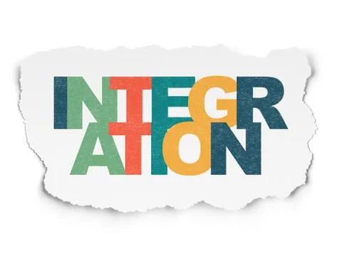 Finance concept: Integration on Torn Paper background Stock-Illustration