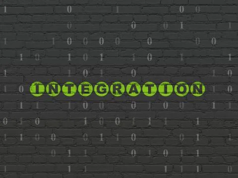 Finance concept: Integration on wall background Stock Illustration