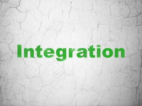 Finance concept: Integration on wall background Stock Illustration