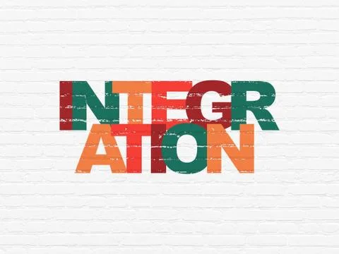 Finance concept: Integration on wall background Stock Illustration