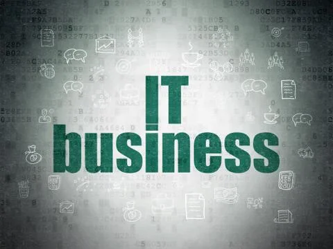 Finance concept: IT Business on Digital Data Paper background Stock Illustration