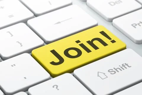 Finance concept: Join! on computer keyboard background Ilustración de archivo