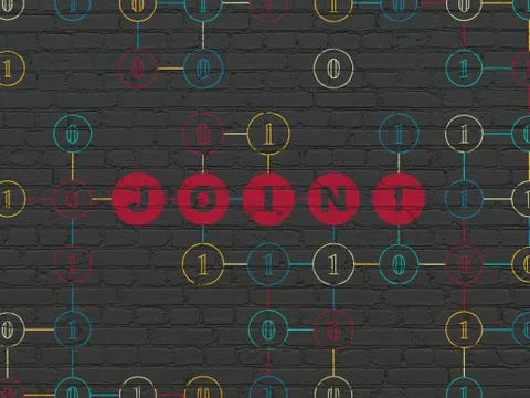 Finance concept: Join! on wall background Stock Illustration