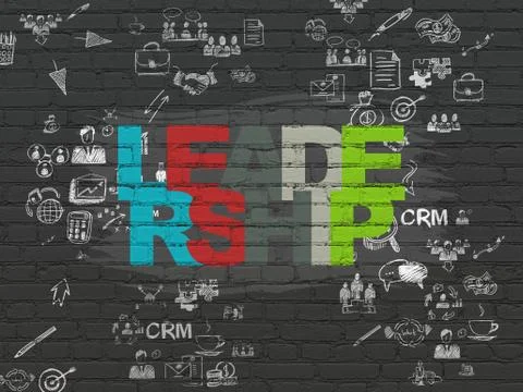 Finance concept: Leadership on wall background Stock Illustration