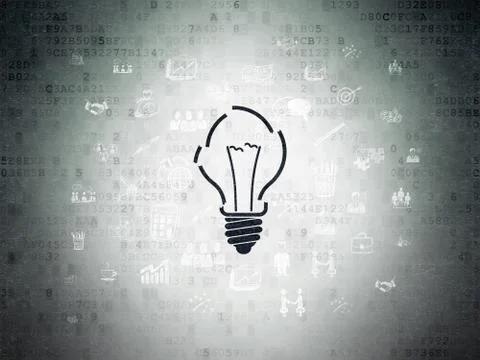 Finance concept: Light Bulb on Digital Paper background Иллюстрация