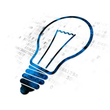 Finance concept: Light Bulb on Digital background Illustrazione stock
