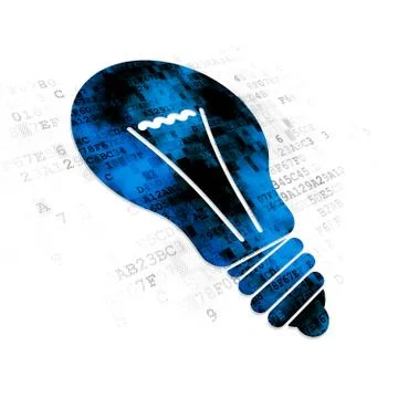 Finance concept: Light Bulb on Digital background Stock Illustration