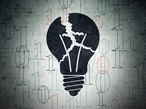 Finance concept: Light Bulb on Digital Paper background Stock Illustration