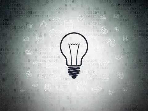 Finance concept: Light Bulb on Digital Paper background Illustration