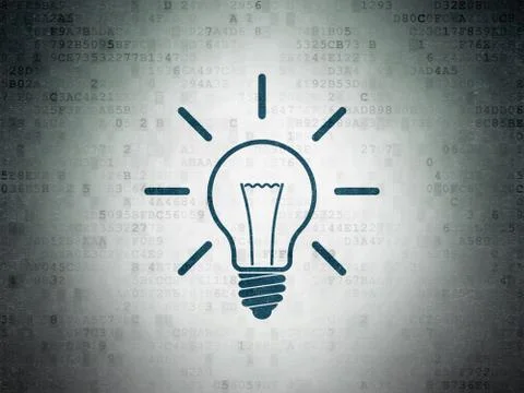 Finance concept: Light Bulb on Digital Paper background Stock-Illustration