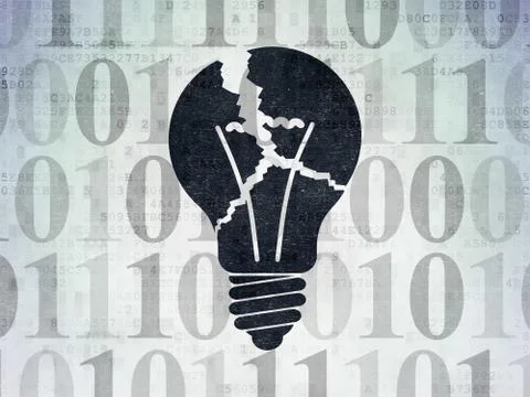 Finance concept: Light Bulb on Digital Data Paper background Stockillustratie